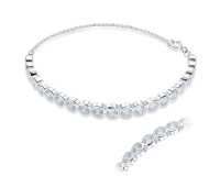 Charming CZ Circles Silver Bracelet BRS-1119